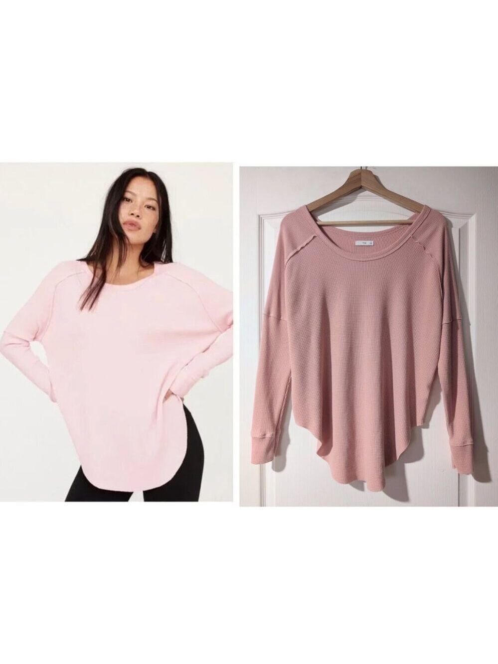 Aritzia Tna | Alder Thermal Long-sleeve In Light Pink
